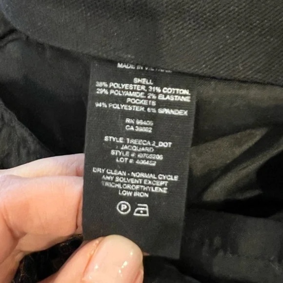 Theory Treeca Dotted Jacquard Cropped Straight Leg Trouser Pants [Size 4] - Picture 3 of 6